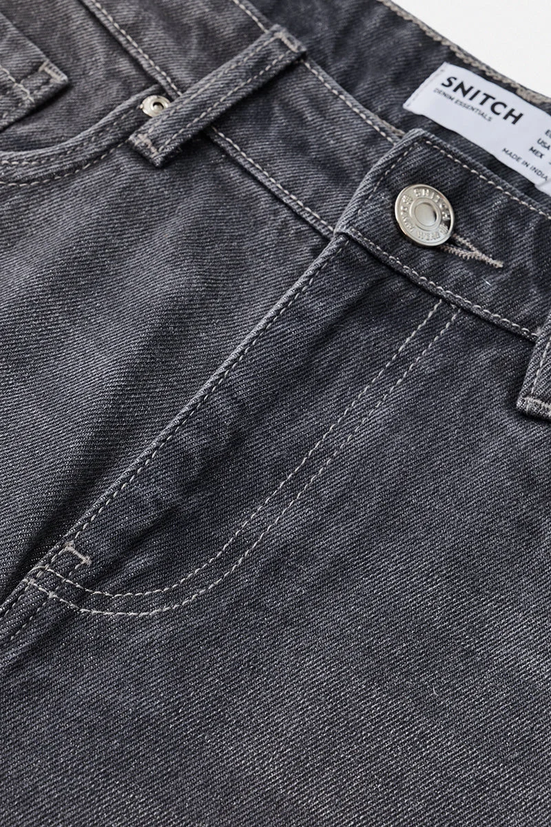Snitch Grey Washed Loose Fit Jeans for Men | Best Price UAE